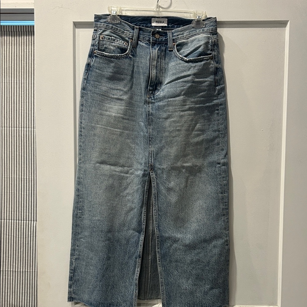 Pistola Blue Denim Maxi Skirt